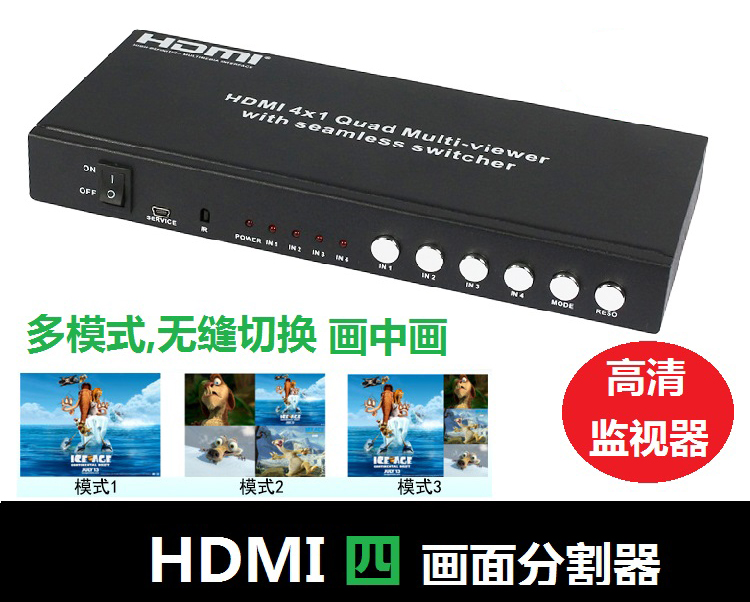 HDMI 4路画面分割器